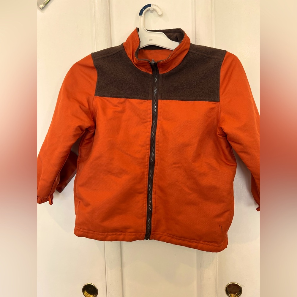 Kids L Orange and Brown Jacket worn 2 sides size 7